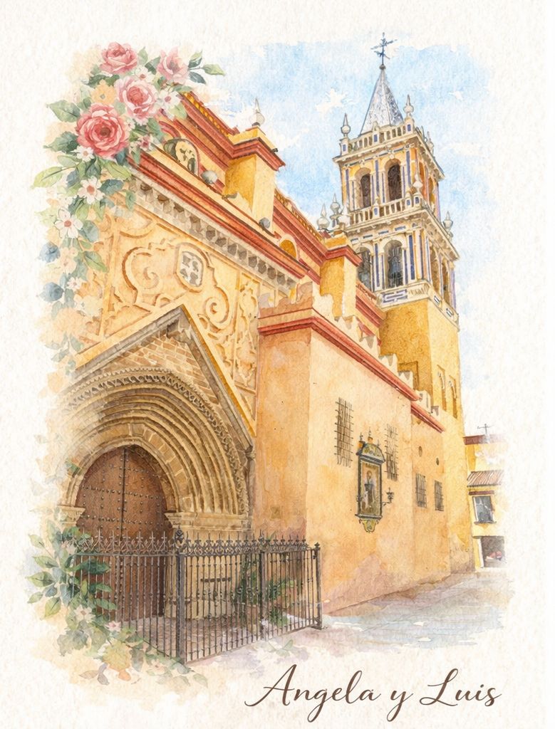 Ilustración de la Parroquia de Santa Ana, Sevilla