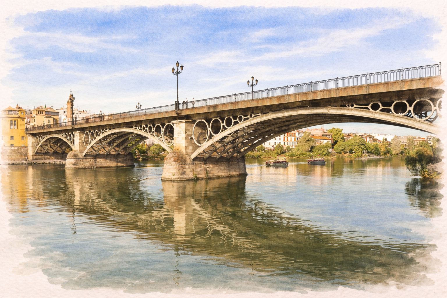 Vista del puente de Triana en Sevilla